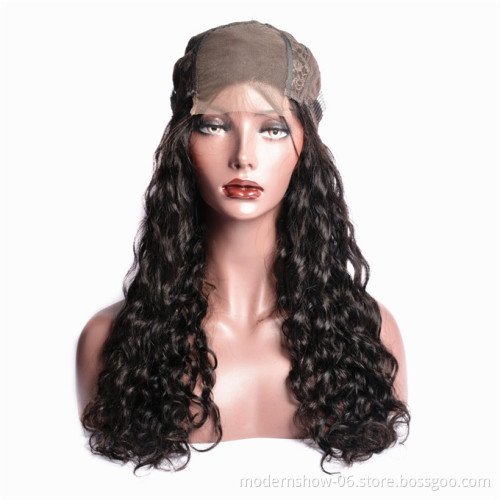 Glueless Raw Brazilian virgin Water Wave Human Hair Lace Closure Wig Wet and Wavy, 150%  Density Lace Closure Human Hair Wigs